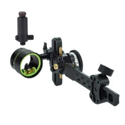 HHA Sports Bow Sight Tetra Max Tournament .019 1 Pin Green 1 5/8″ Dia Right Hand TMX-TE-5519 W/ Free Sight Light