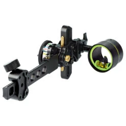 HHA Sports Bow Sight Tetra Max Tournament 5519 W/.019 1 Pin 1 5/8″ Scope Short Bar Left Hand SB-TMX-TE-5519LH W/ Free Sight Light