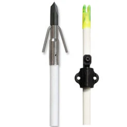 Muzzy Bowfishing Arrow Classic White Arrow W/ Gar Point (nock, Bottle Slide Installed) 1020-GBS