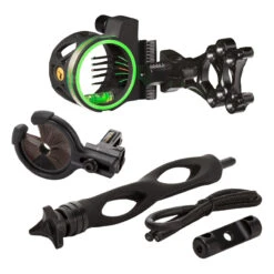 Trophy Ridge Sight Master Hunter Kit Volt 5 Pin Sight 6″ Static Stabilizer Kill Shot Rest W/ Wrist Sling ASKS100K