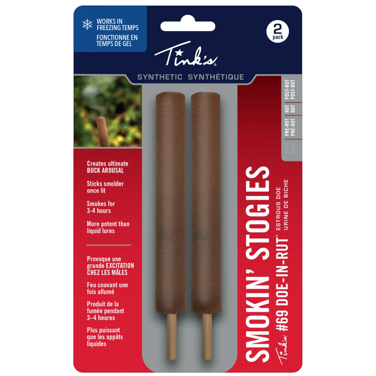 Tink’s Scents Smokin Sticks Stogies Synthetic #69 Doe-In-Rut 2 Pack W6115